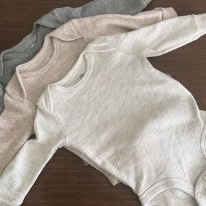 Carter's Simple Joys Waffle Knit Long Sleeve Onesie - White